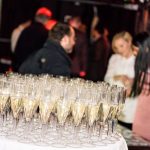 A table of champagne glasses