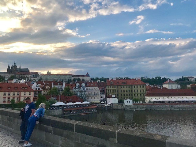 people on a bridge